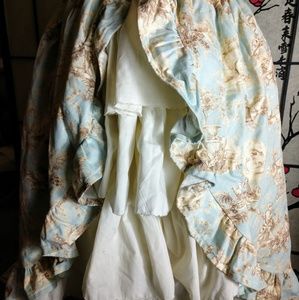Victorian layered skirt blue cream OOAK lolita ghost costume Handmade Halloween